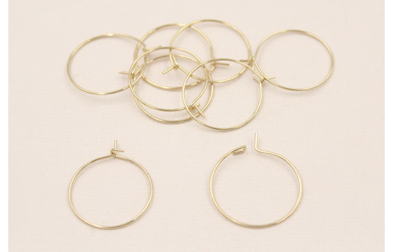 Aro de 20mm diámetro Baño Oro 18K-3 micras