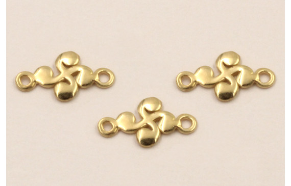 Lauburu 15mm Plata 925 baño Oro 18K 3 Micras