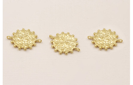 Entrepieza estriada 20*15mm Baño Oro 3Micras 18K