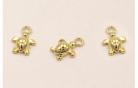 Colgante Tortuga 14*10*4mm Baño Oro 3 Micras 18K