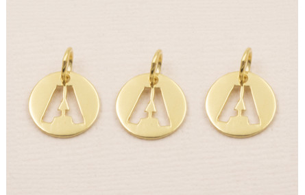 Colgante letra A 10mm Baño Oro 18K, 3Micras