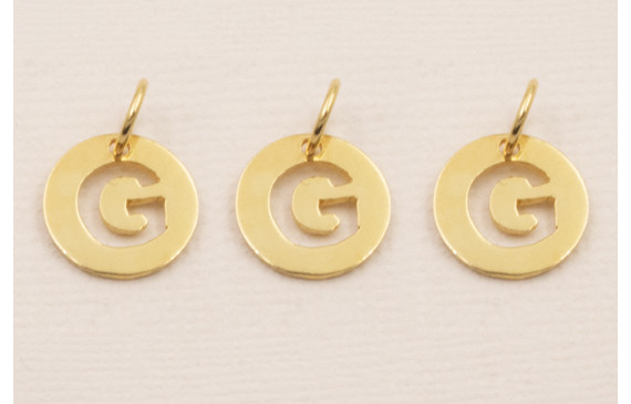 Colgante letra G 10mm Baño Oro 18K, 3Micras