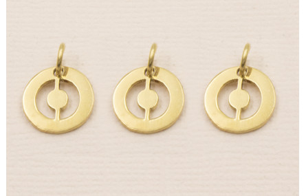 Colgante letra O 10mm Baño Oro 18K, 3Micras