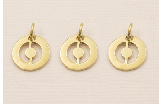 Colgante letra O 10mm Baño Oro 18K, 3Micras