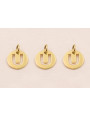 Colgante letra U 10mm Baño Oro 18K, 3Micras