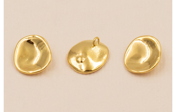 Colgante botón Concavo 12*10mm Oro 3M - 18K