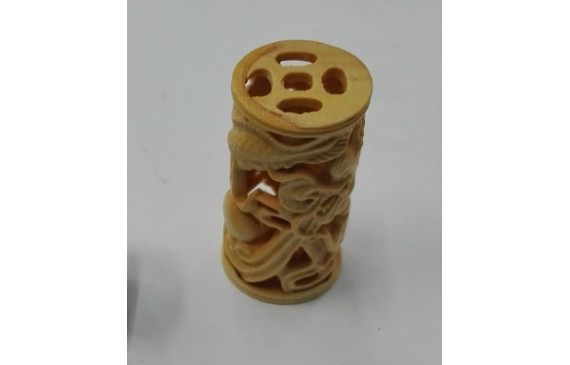 Tubo Madera Tibet Tallada 35*20mm