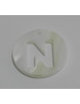 Letra calada 15mm Nacar N