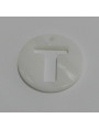 Letra calada 15mm Nacar T