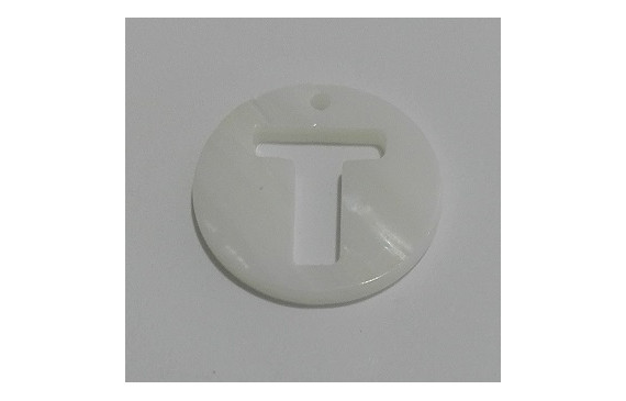 Letra calada 15mm Nacar T