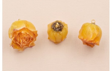 Colgante Flor Natural 17*23mm Amarilla