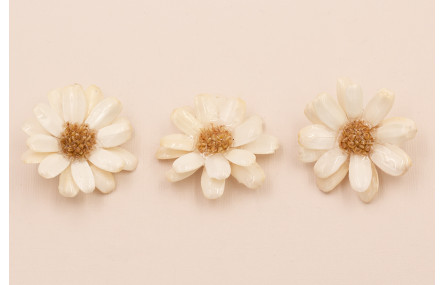 Flor Narutal con Resina: Doble Cara 50mm Beige