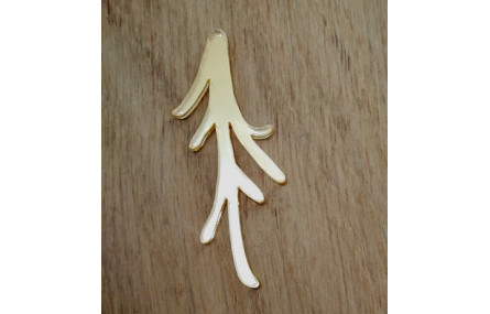 Metacrilato: Rama Coral Espejo Dorado 56*21mm