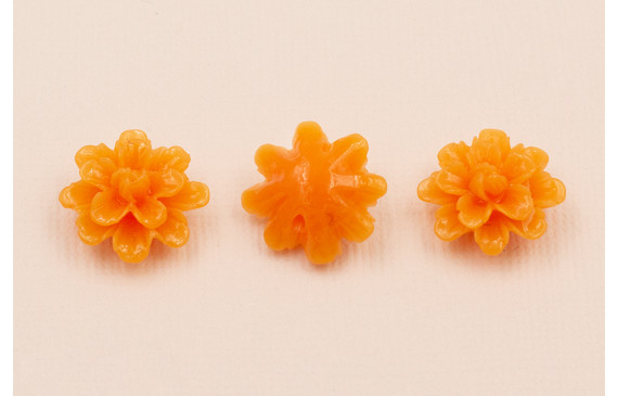 Flor Resina coral Color Salmón 15mm Diam