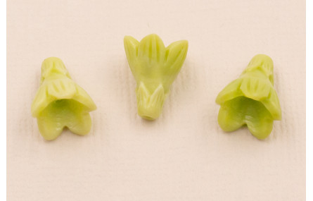 Flor Colgante Resina Coral 13*10mm Verde