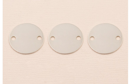 Chapita PLATA LEY 15mm doble agujero