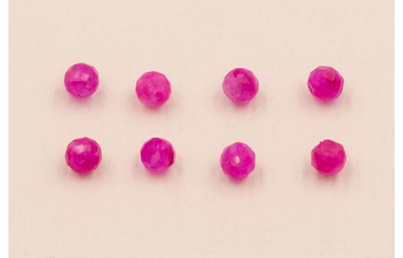 Bola Facetada Piedra Cuarzo 2*2mm color Fuxia