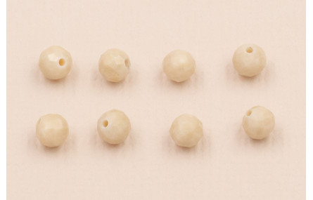 Bola Facetada Piedra Cuarzo 3*3mm color Crema