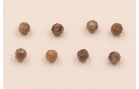 Bola Facetada Piedra Cuarzo 2*2mm color Marrón