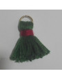 Pompon cordón grueso 25mm Verde-Rojo