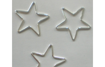 Cuenta Estrella Grande hueca 22mm Plata