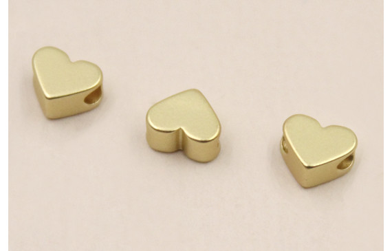 Cuenta Mini corazón 6*5mm Oro Mate