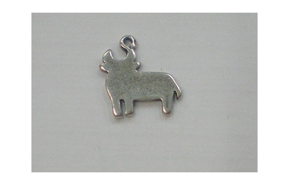 Torito plano 11*10mm Plata Vieja