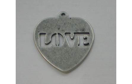 Chapa LOVE 23*23 Plata Vieja