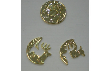 Ciervo-cerbatillo 2 piezas 23mm Oro