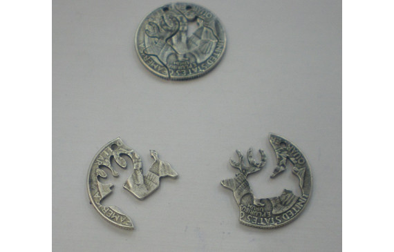 Ciervo-cerbatillo 2 piezas 23mm Plata Vieja