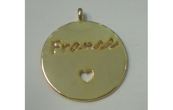 Medalla France 25mm Dorada