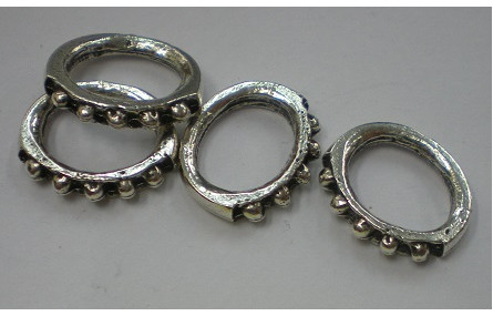 Aro 11*11mm estriado Plata Vieja