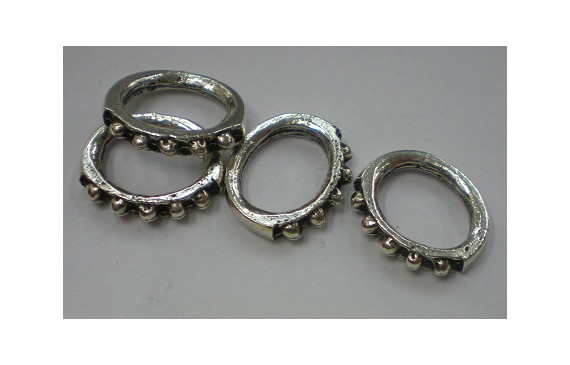 Aro 11*11mm estriado Plata Vieja