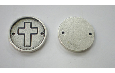 Chapa CRUZ 22*1,5mm Plata Vieja