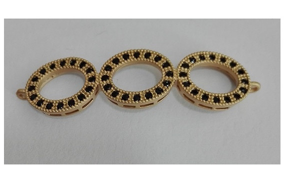 Triple aro microbrillos 35*9mm cristal negro