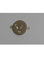 Emoticono guiño doble anilla 12mm Dorado