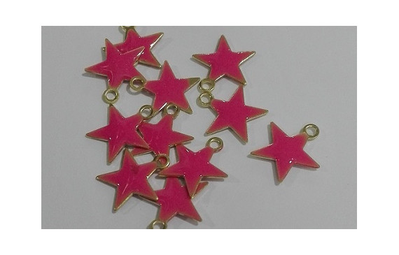 Colgante Estrella esmaltada 10mm Rosa