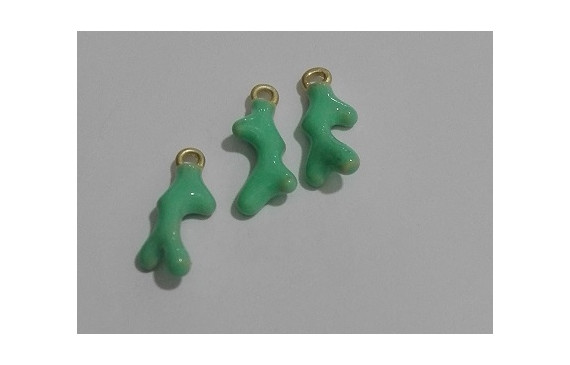 Colgante Coral esmaltado 12mm verde