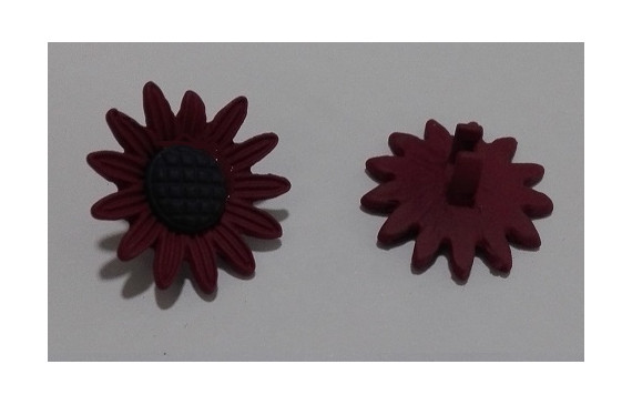 Flor esmaltada de 20mm granate