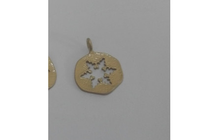 Cuenta Disco copo nieve 15*11mm oro mate