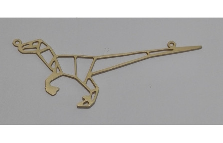 Silueta dinosaurio 65*30mm oro mate