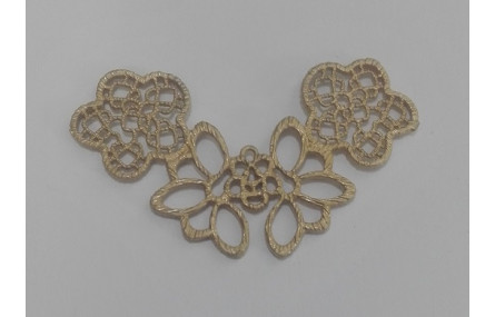 Conjunto de 3 flores 26.5*45 oro mate