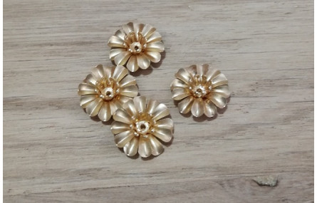 Cuenta Flor estambres 14mm Oro Mate