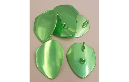 Lámina aluminio ovalada 25*20mm verde metalizado