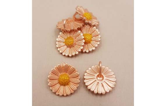 Cuenta Margarita Cobre mate + Oro 12mm