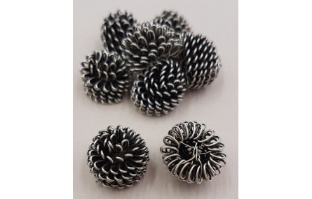 Bola rizada  10mm Plata Vieja