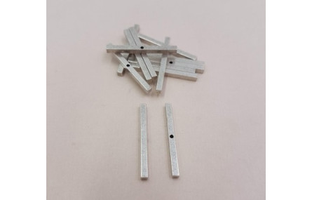 Listón de 2*2*25mm agujero en medio Plata Vieja