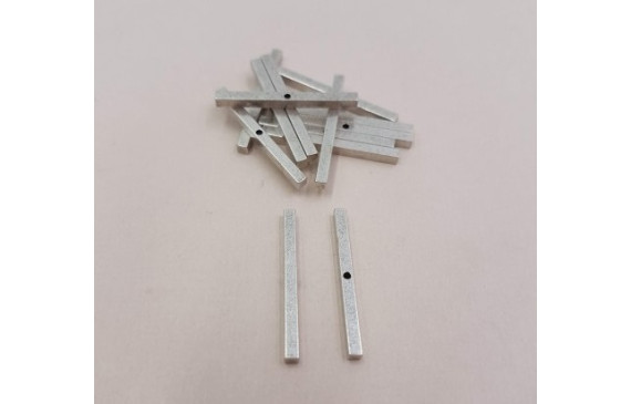 Listón de 2*2*25mm agujero en medio Plata Vieja