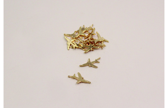 Cogante Avión Dorado 18*10mm 2 anillas