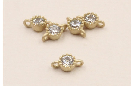 Pieza Brillo de 3mm con 2 anillas Oro